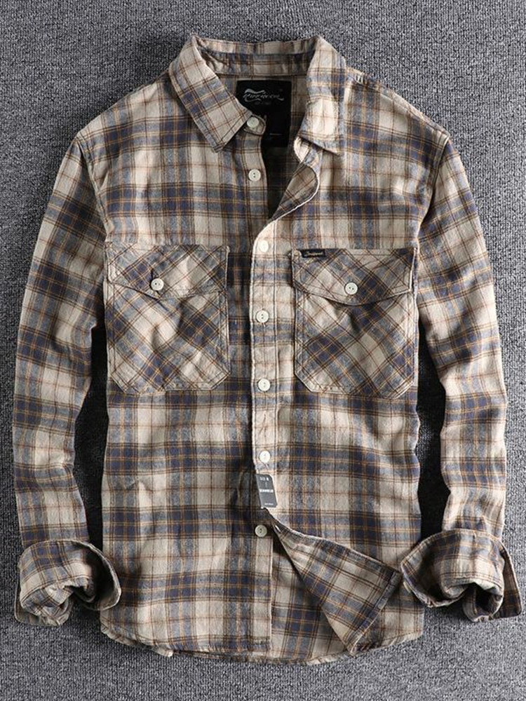 Lente en herfst nieuwe modetre - Flannel Shirt Lined recensie en prijs